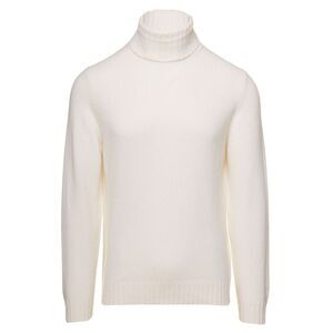 Gaudenzi Men White Turtleneck With Roll-Collar In Wool And Cashmere Man